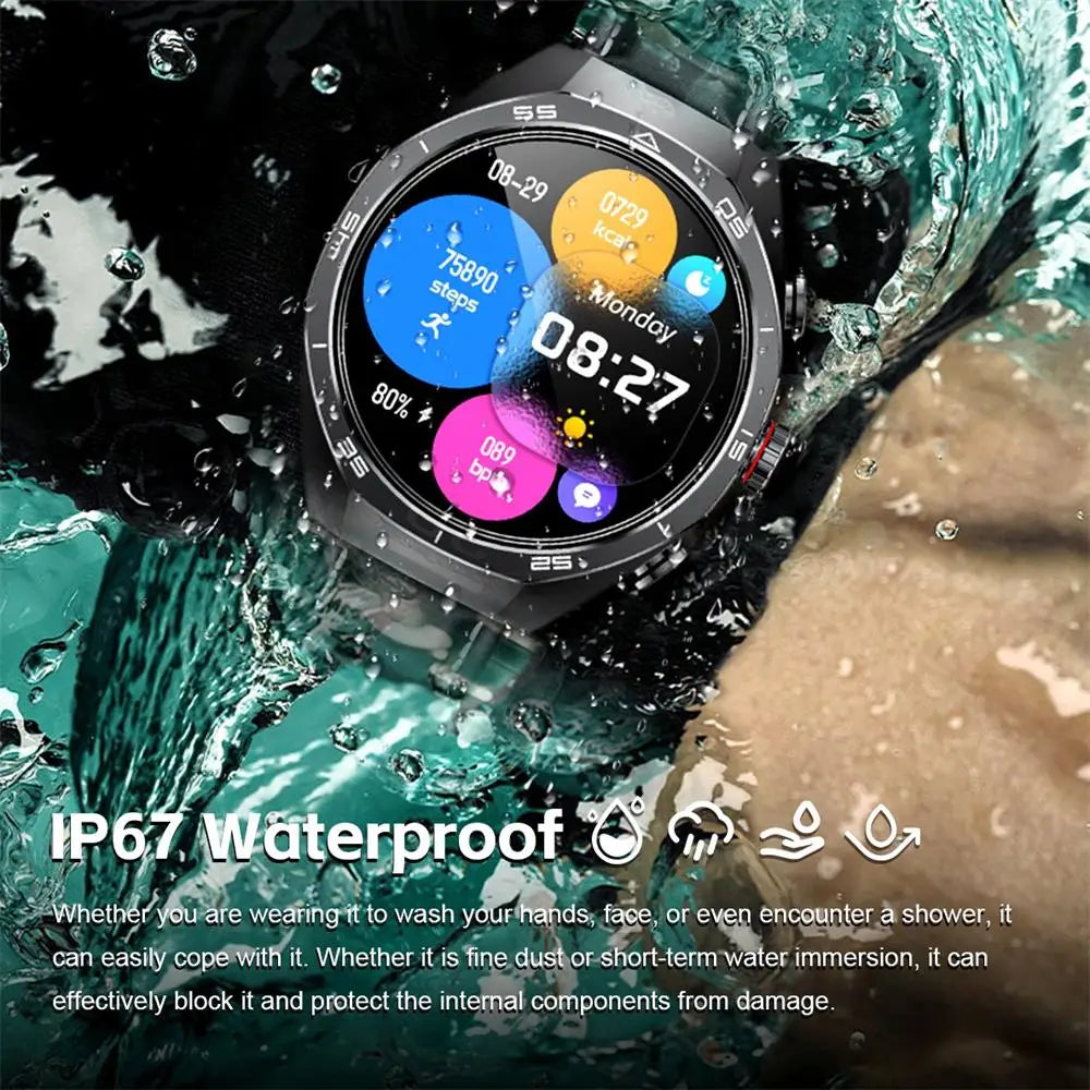New Smart Watch Men TWS 2-in-1 Bluetooth Earphones With Built-in Speaker HIFI  1.53HD SCreen Bluetooth Call IP67 Waterproof