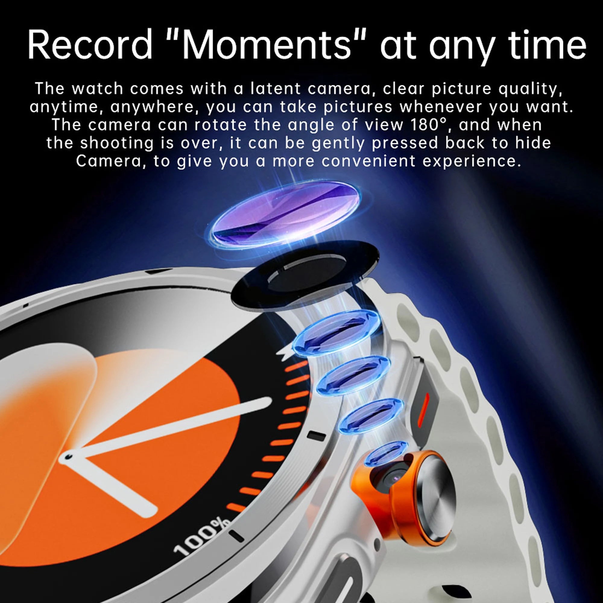 U8 Ultra 5G SIM Card WiFi Smartwatch GPS Positioning Compass 3GB+32GB Smart Watch Men HD 180°Rotating Camera Sport Smart Watch